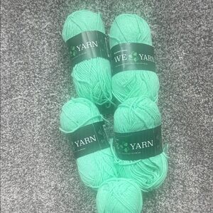 WE YARN Mint Green Cotton Yarn - 4 SkeinsHobbii We love  Yarn 5 pack Mint Green